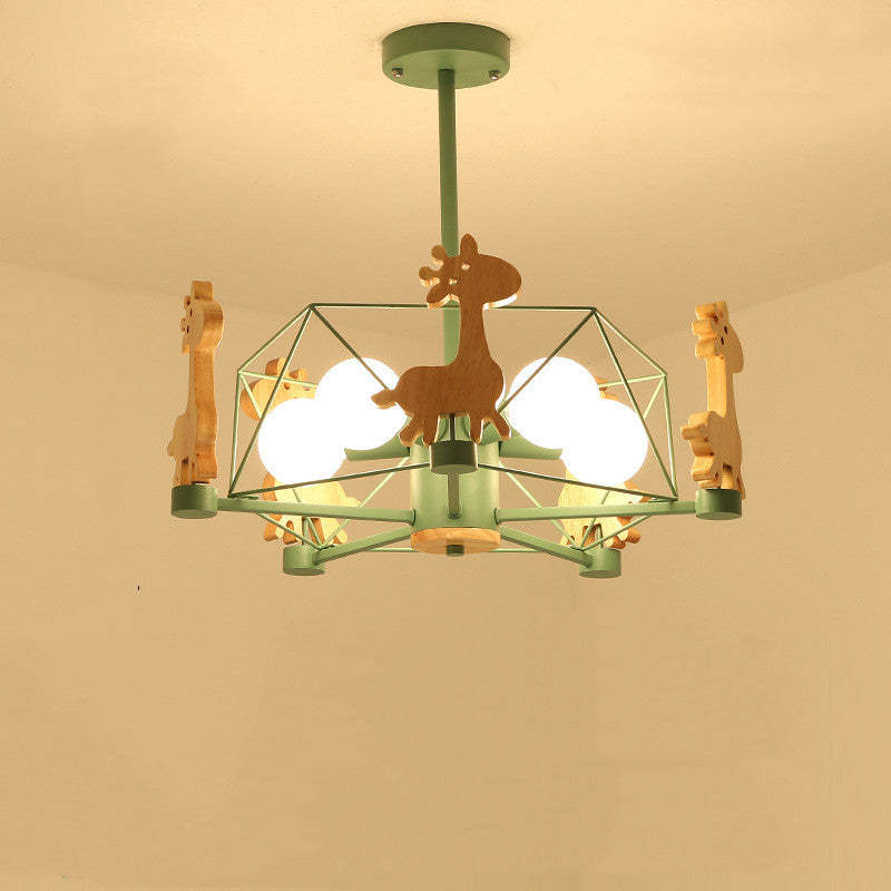 Minori Moderne Leuke LED Plafondlampen Grijs Groen Hout Metaal Eetkamer