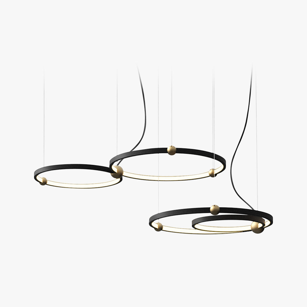 Alonza Minimalist Ring Metal Pendant Light, Black