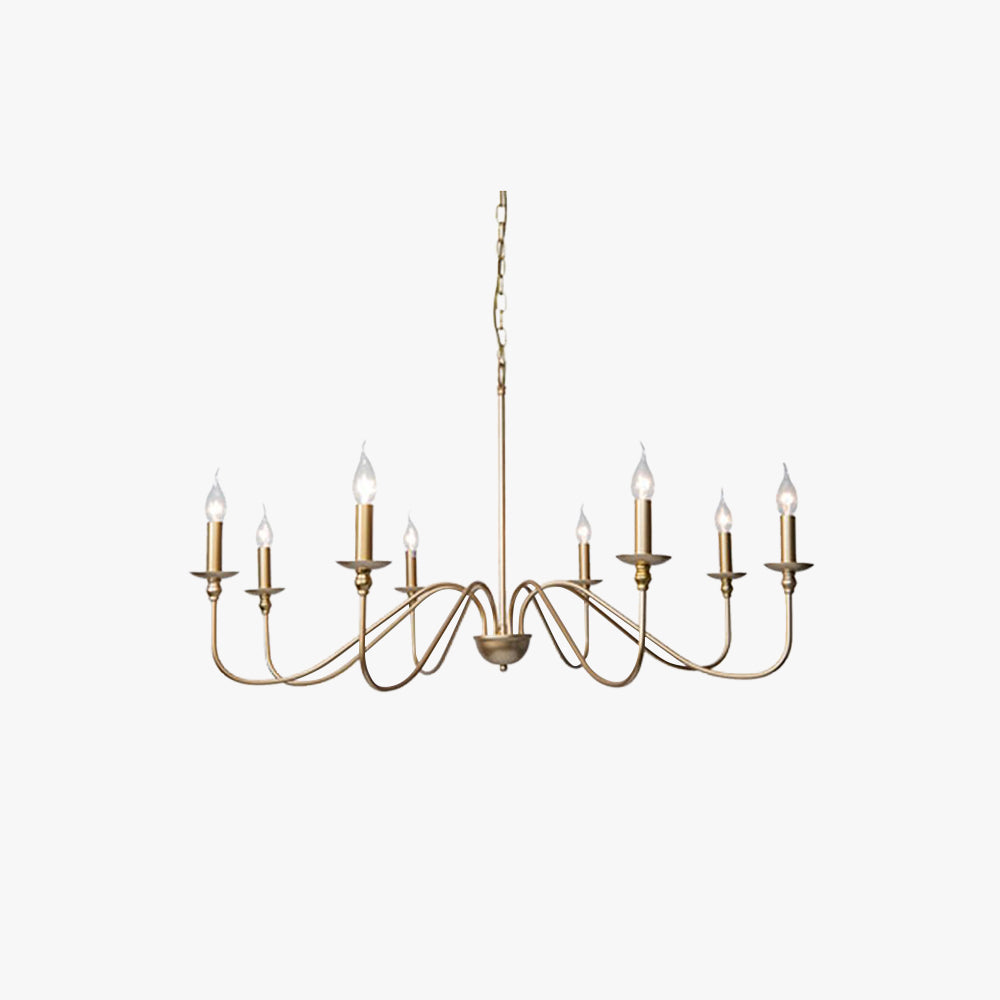 Valerio Vintage LED Kroonluchter Zwart Goud Metaal Slaapkamer Woonkamer