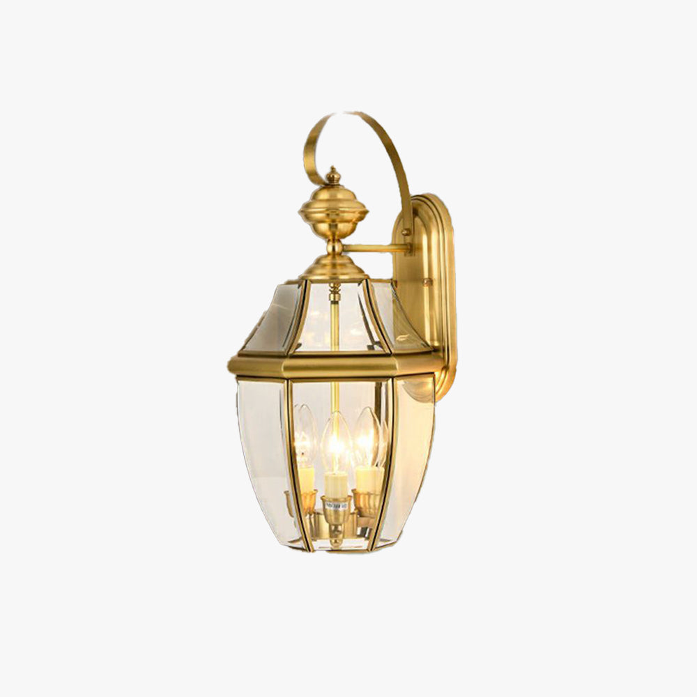 Valerio Vintage Lantern Metal Outdoor Wall Lamp, Gold