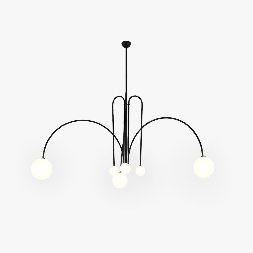 Elio Moderne Met Dubbele Laag Glas Wit/Zwarte Hanglamp, Woonk/Eetk/ Slaapkamer