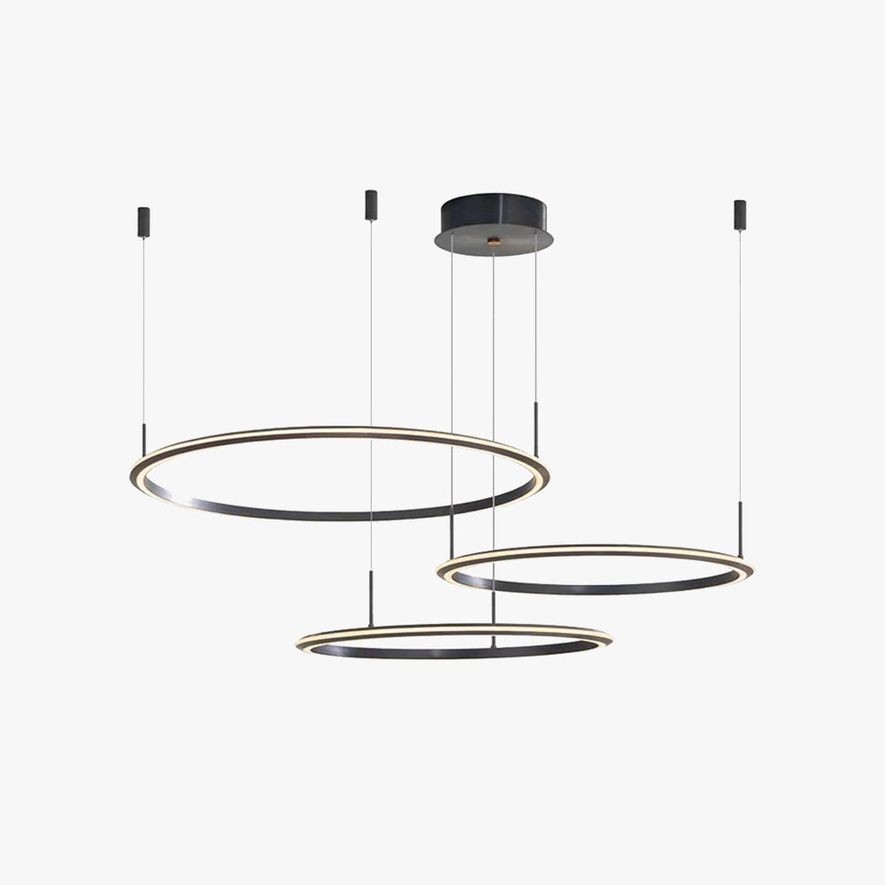 Alonza Minimalist Ring Metal Pendant Light, Black