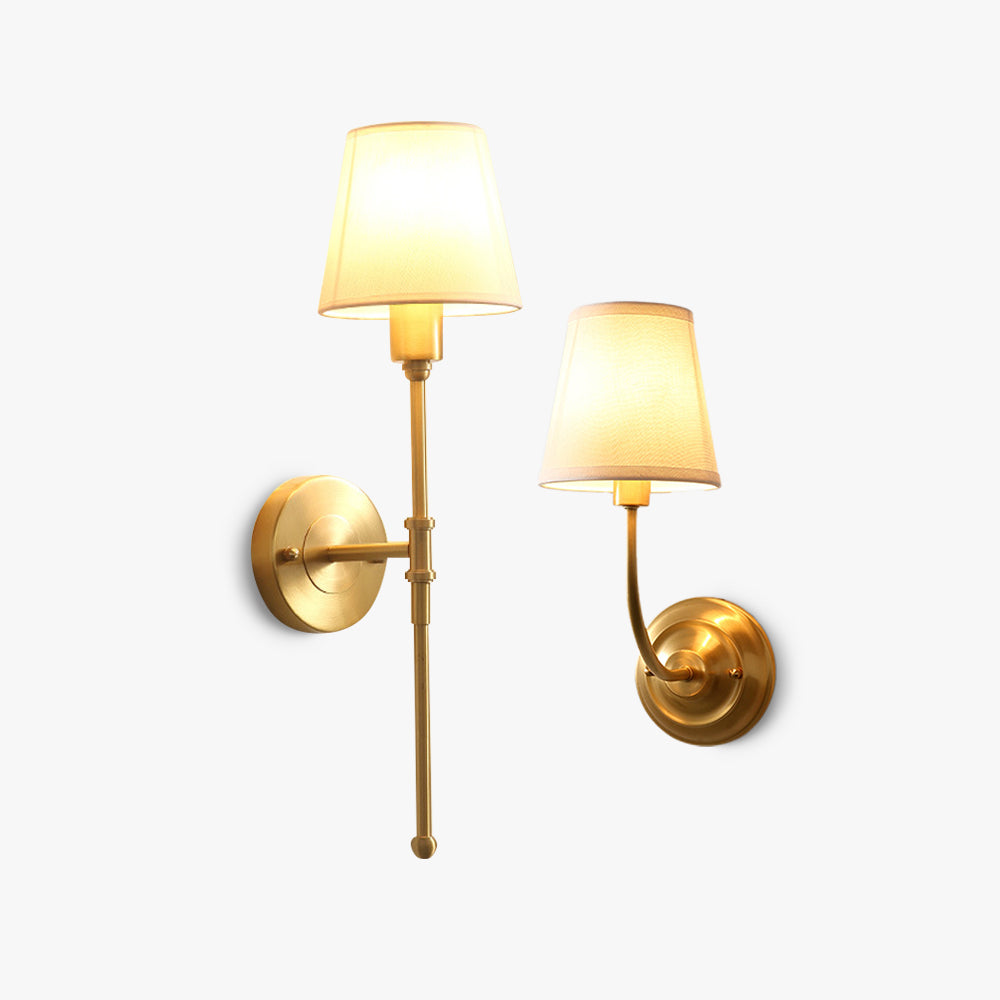 Valerio Vintage Rustic Lantern Metal/Fabric LED Wall Lamp, Gold
