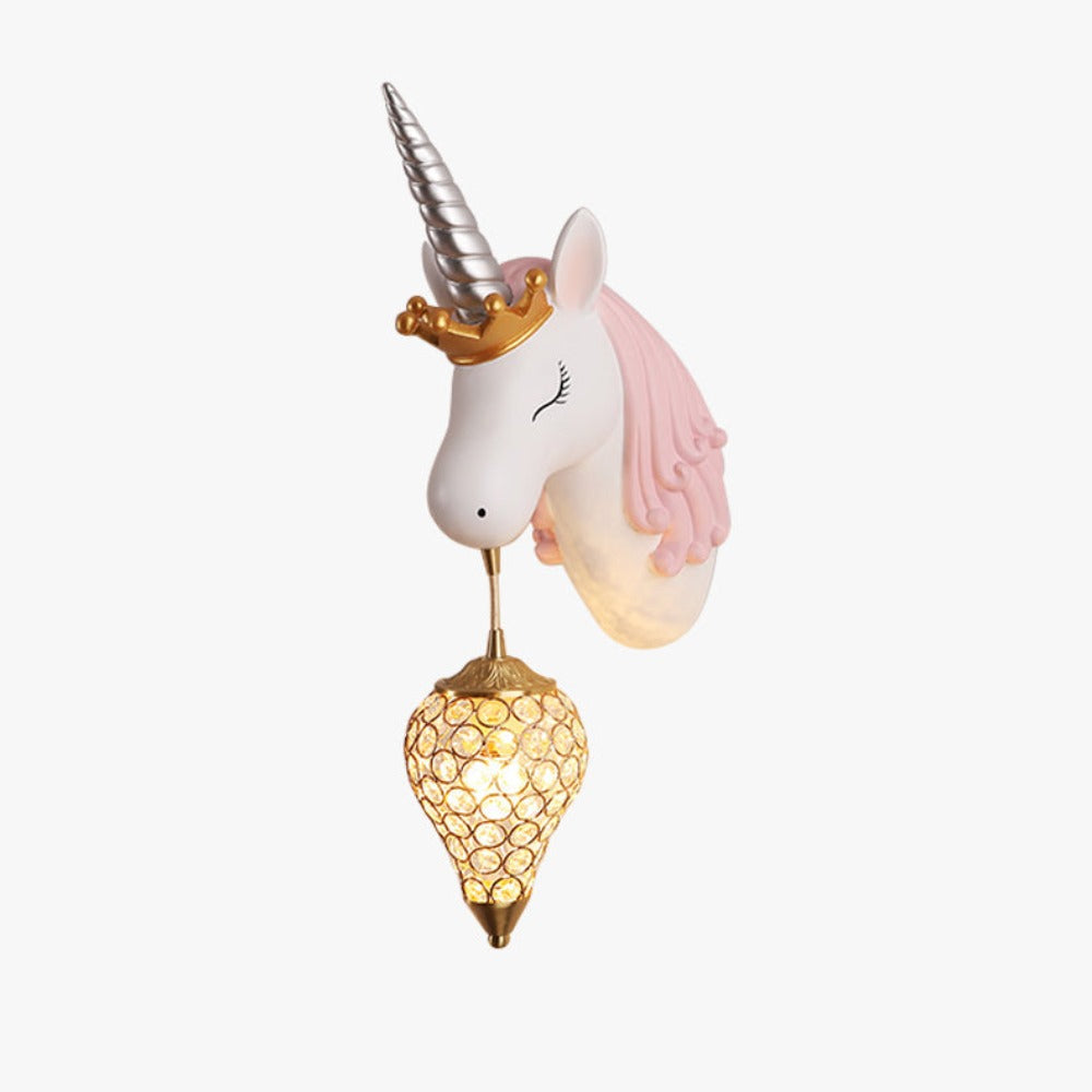 Minori Design Eenhoorn LED Wandlamp Hars Wit/Goud Slaap/Kinder/Woon/Eetkamer