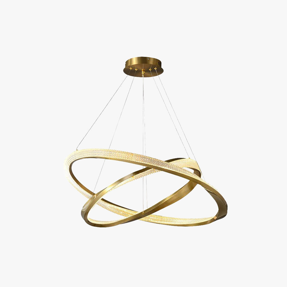 Alonza Minimalist Ring Spiral Shape Metal Pendant Light,Gold