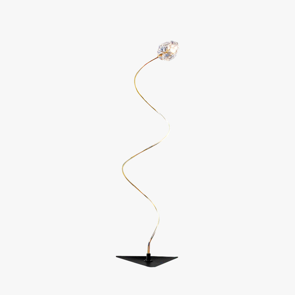 Carina Decoratieve Bloem LED Vloerlamp Goud Metaal/Glas Buiten