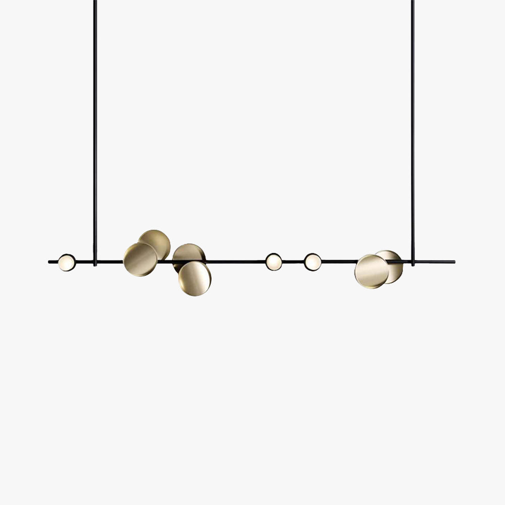 Elio Minimalistische Design Lineaire Metalen Hanglamp, Zwart, Woonk/Eetkamer