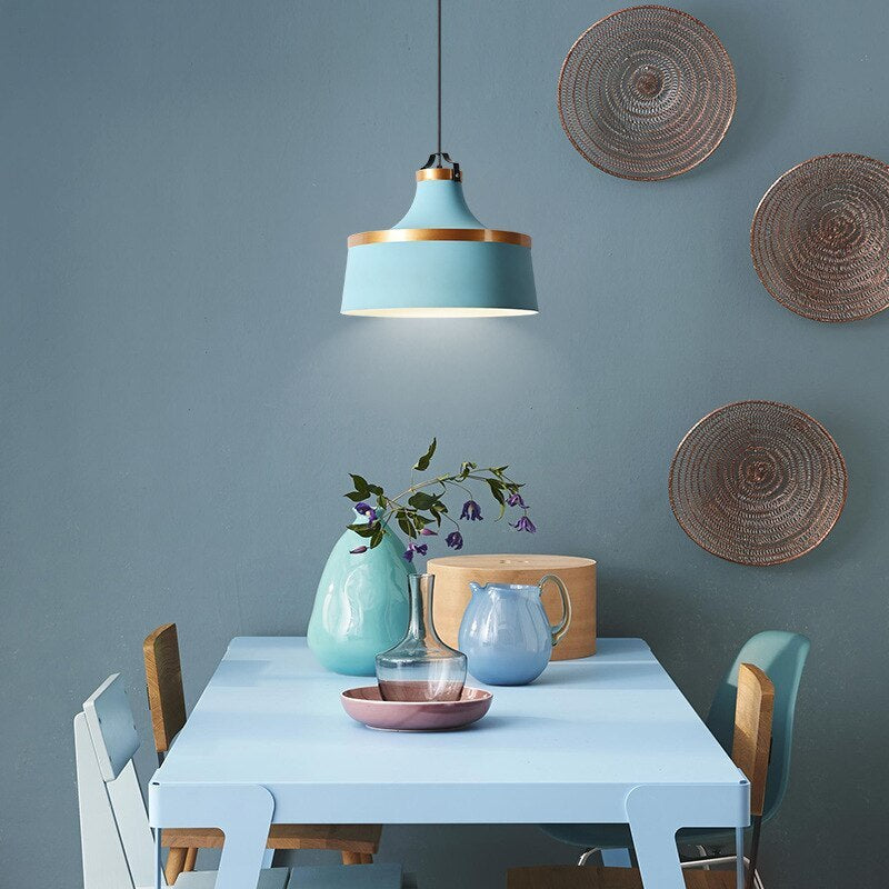 Morandi Modern Danish Hanglampen Blauw Zwart Wit Metaal Woonkamer