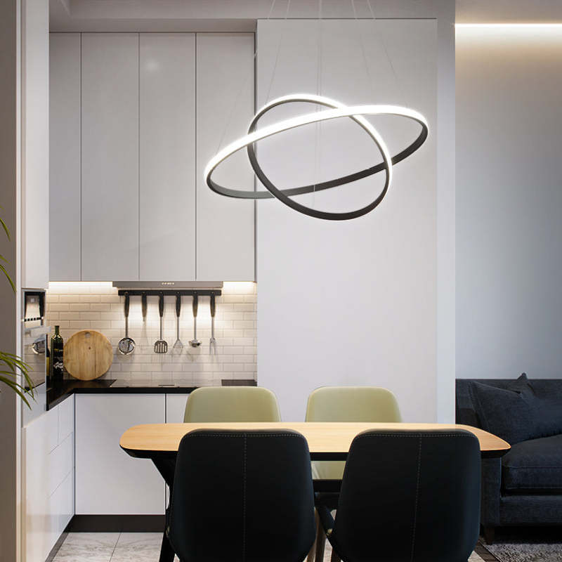 Alonza Moderne LED Hanglampen Wit Buitenste Verlicht 2/3/4 Ringen