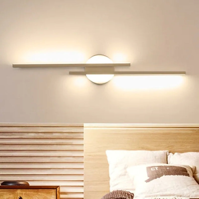 Marcus Moderne Lineaire/Ronde LED Wandlamp Zwart/Wit Metaal/Acryl Slaap/Woonkamer