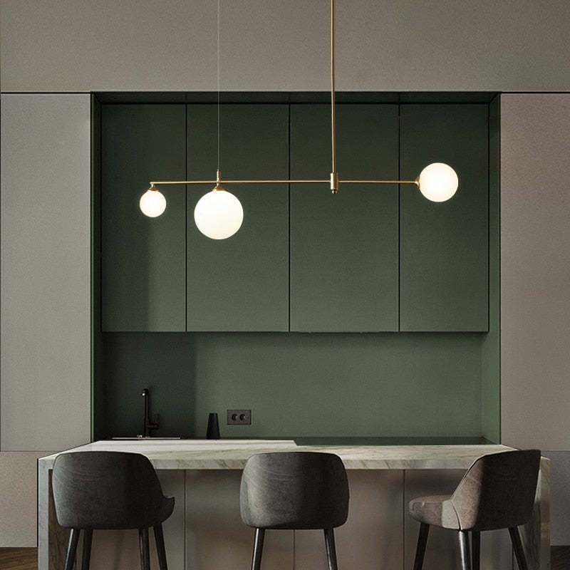 Valentina Moderne Bubble Hanglampen Goud Koper Glas Slaapkamer