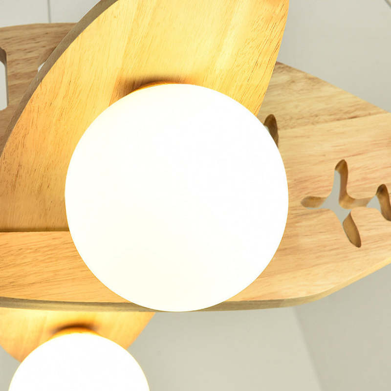Minori Kleine LED Hanglampen Metaal Hout Slaapkamer Woonkamer