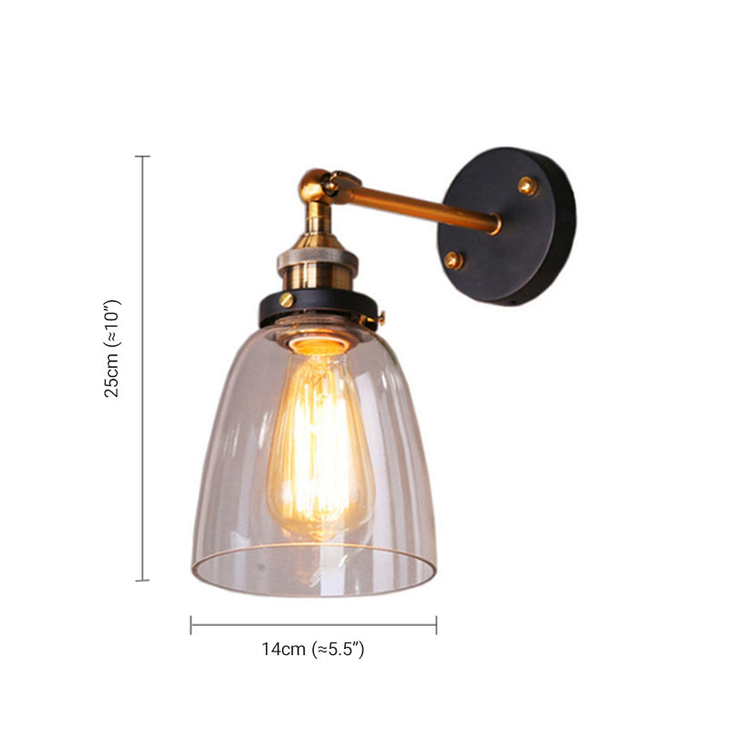 Marcello Design Vintage Wandlamp Metaal Glas Slaapkamer Woonkamer