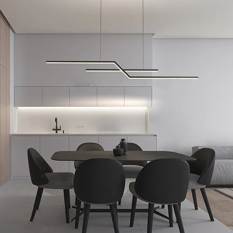 Louise Moderne Polyline Hanglampen Zwart Goud Metaal Woonkamer Slaapkamer