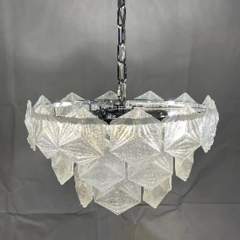 Marilyn Retro LED Kroonluchter Grijs Metaal Kristal Eetkamer Woonkamer