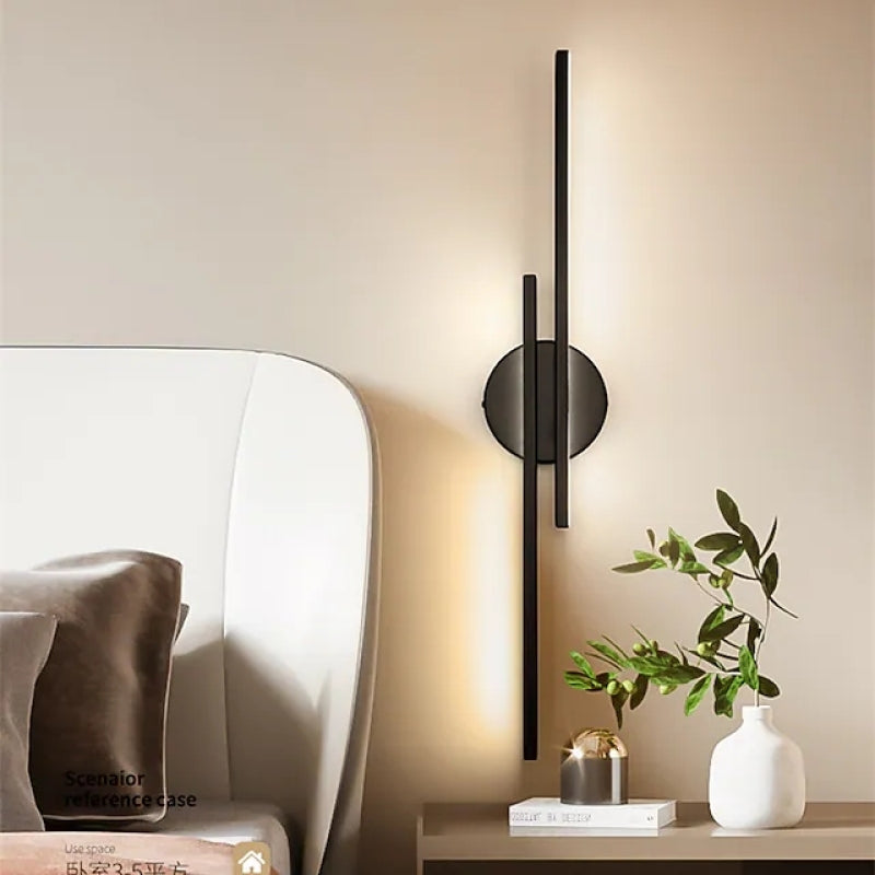 Marcus Moderne Lineaire/Ronde LED Wandlamp Zwart/Wit Metaal/Acryl Slaap/Woonkamer