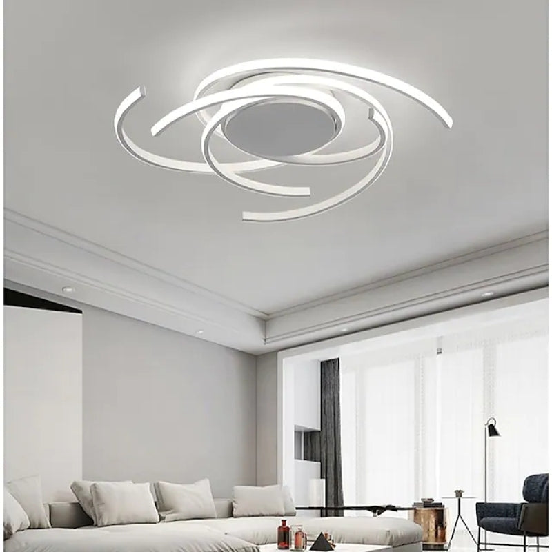 Lacey Ronde LED Plafondlampen Wit Zwart Silica Gel Metaal Woonkamer
