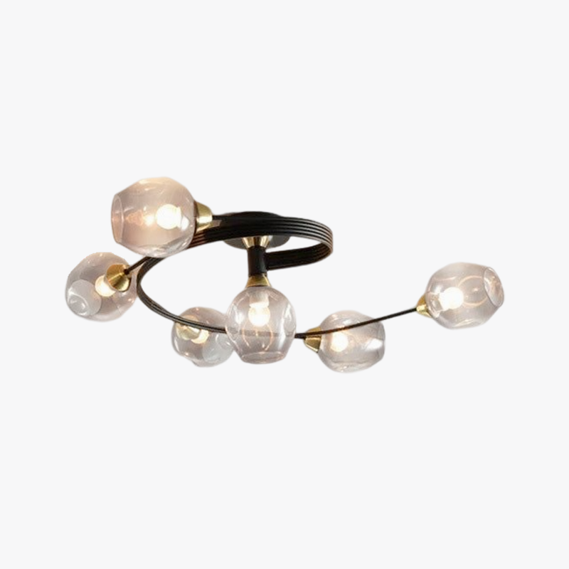 Valentina Moderne Mooi LED Plafondlampen Stijlvol Zwart Metaal/Glas Slaapkamer