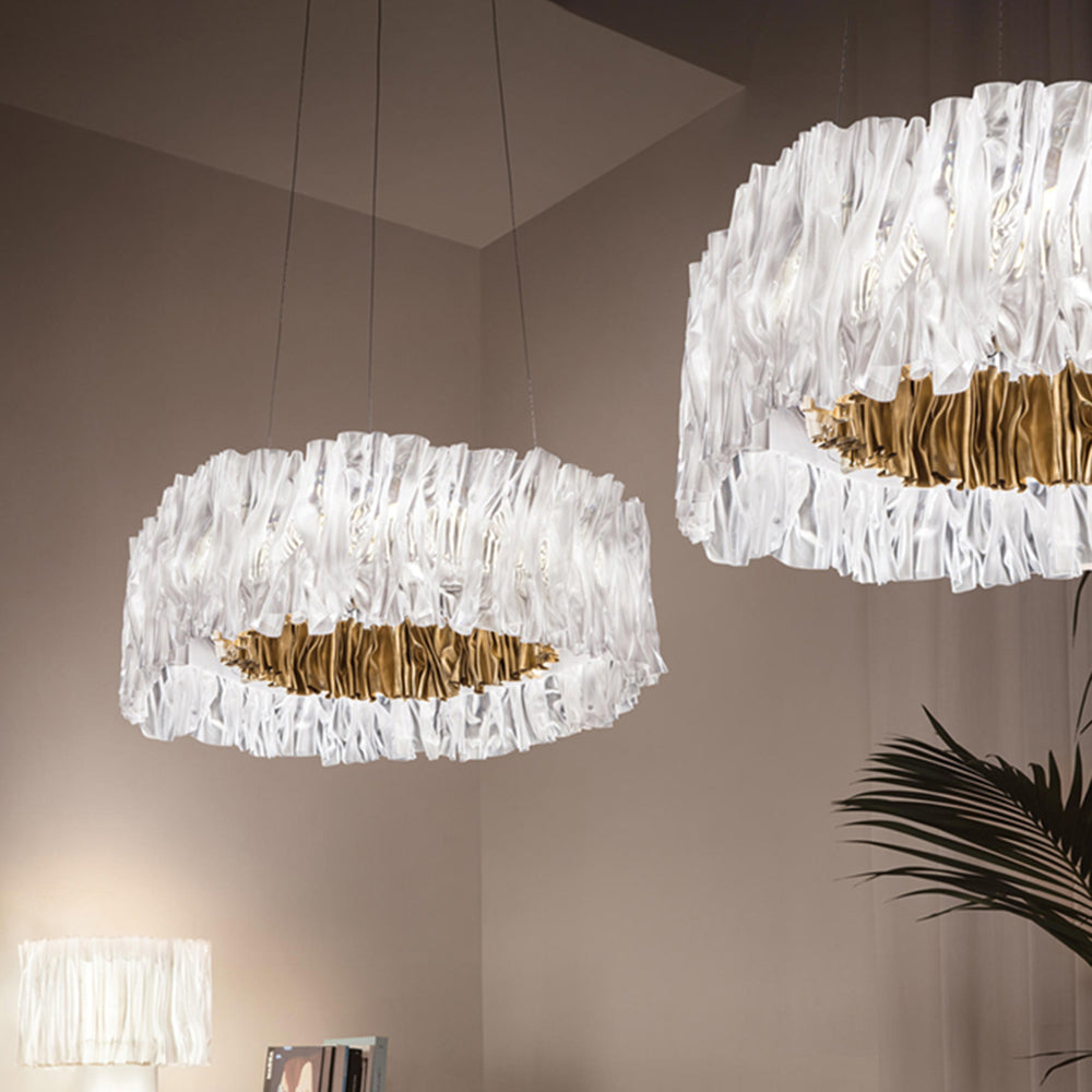 Kristy Moderne Cirkel Hanglamp Wit Goud Chroom Metaal Slaapkamer Woonkamer