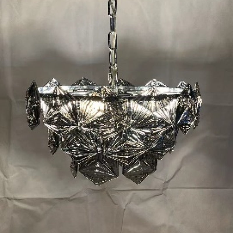 Marilyn Retro LED Kroonluchter Grijs Metaal Kristal Eetkamer Woonkamer