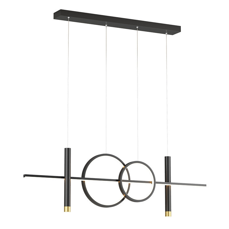 Madina Lineaire LED Hanglampen Zwart Goud Metaal Silicagel Eetkamer