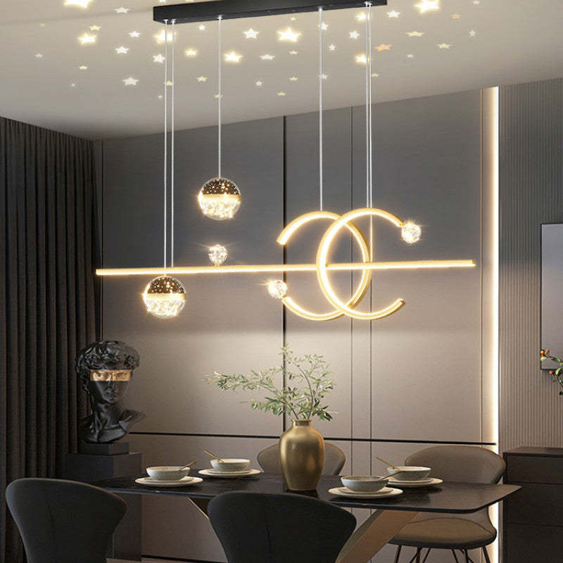 Madina Design LED Hanglamp Metaal/Kristal Zwart/Goud Slaapkamer/Woonkamer/Eetkamer