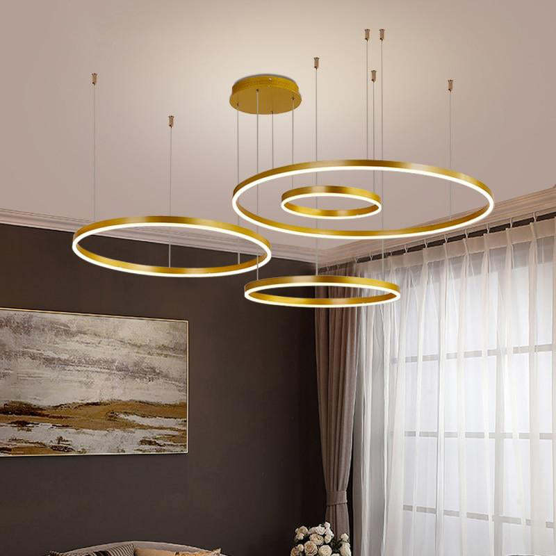 Alonza Moderne Grote Hanglampen Wit Metaal Slaapkamer Woonkamer Tir-Cirkel