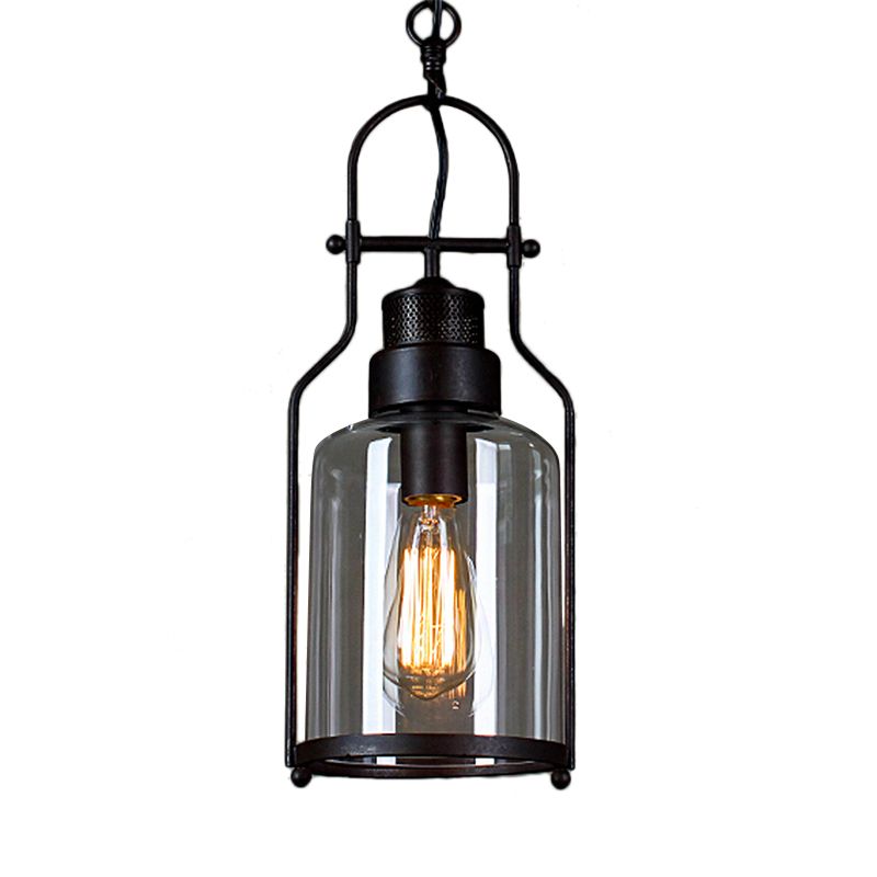 Brio Industrieel LED Hanglamp Zwart/Roest Metaal/Glas Binnen