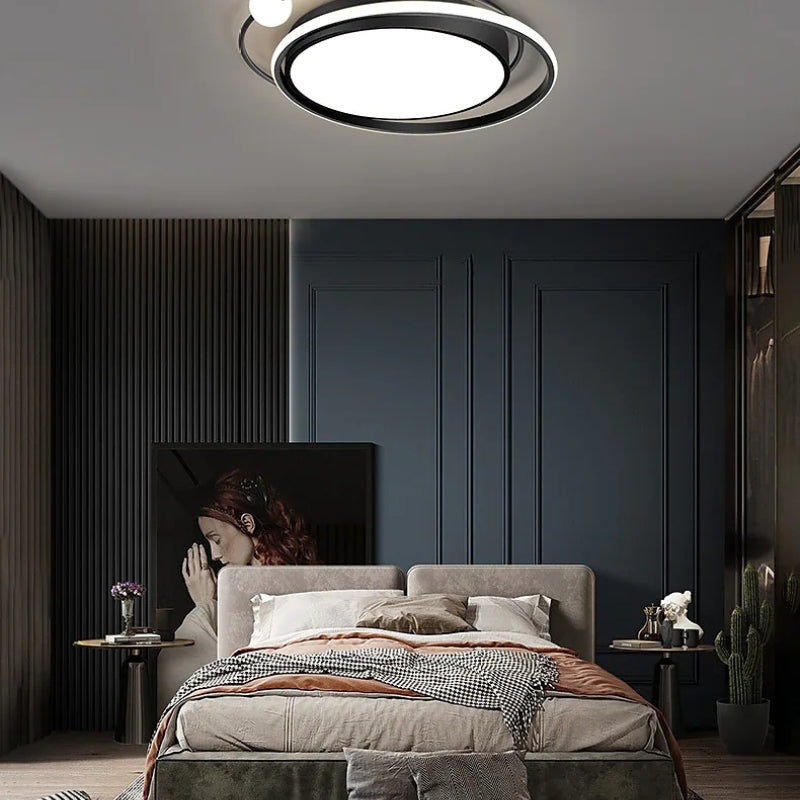Lacey Moderne Ronde LED Plafondlamp Zwart/Goud Metaal/Silicagel Slaap/Woonkamer