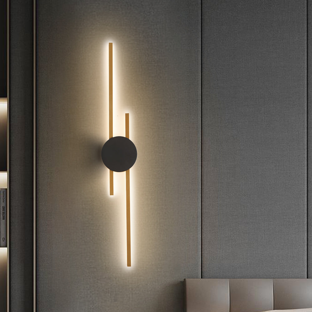Elias Moderne Industriel LED Wandlamp Zwart Goud Metaal Acryl Slaapkamer