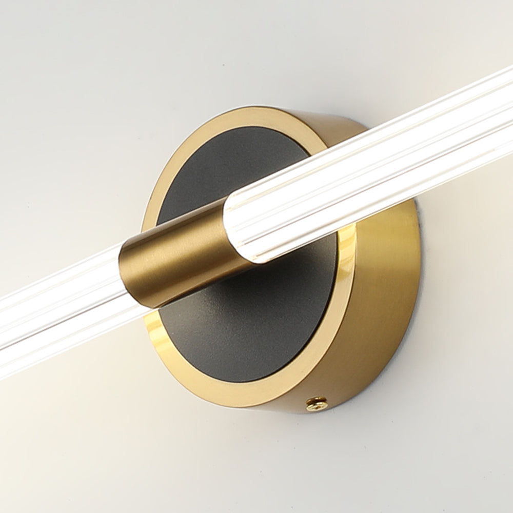 Leigh Vintage Rechthoek LED Wandlamp Zwart/Goud Metaal/Acryl Slaapkamer