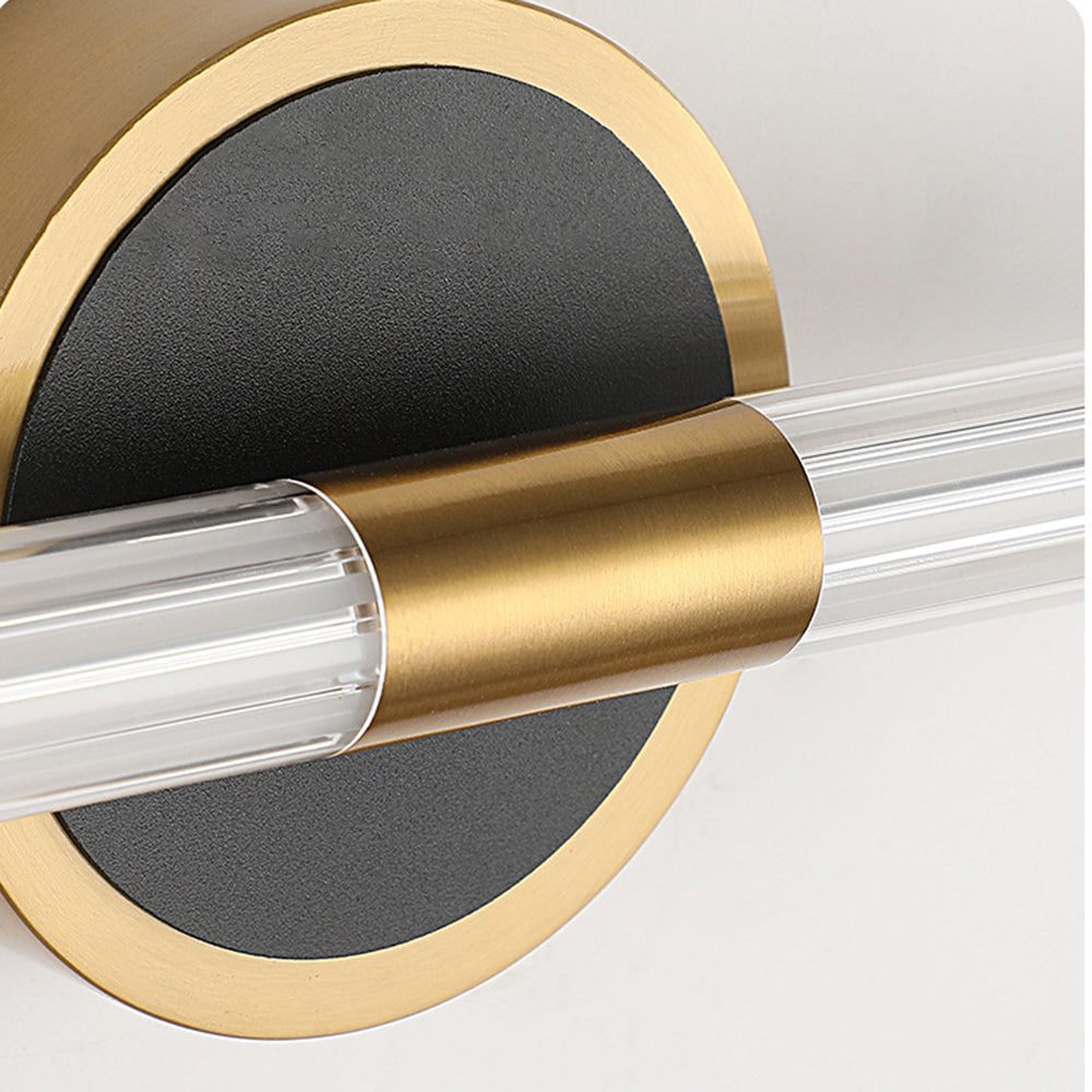 Leigh Vintage Rechthoek LED Wandlamp Zwart/Goud Metaal/Acryl Slaapkamer