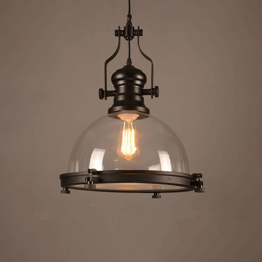 Julian Design Retro Ronde LED Hanglampen Zwart Glas Metaal Eetkamer