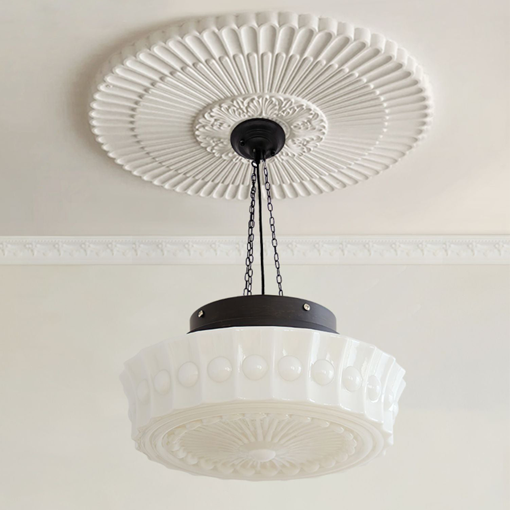 Hailie Vintage Franse Hanglamp Wit/Beige Woonkamer/Slaapkamer
