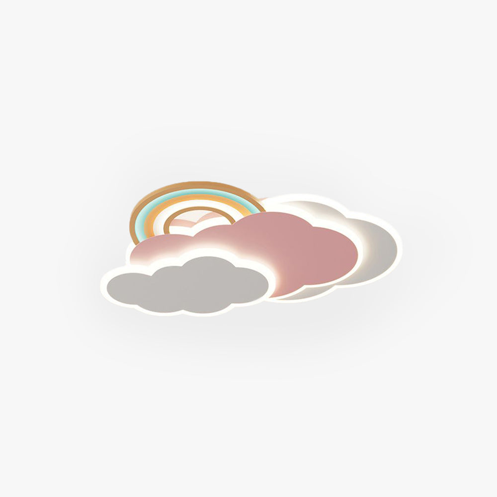 Minori Design Wolk/Regenboog LED Plafondlamp Metaal/Acryl Wit/Roze Slaap/Kinderkamer