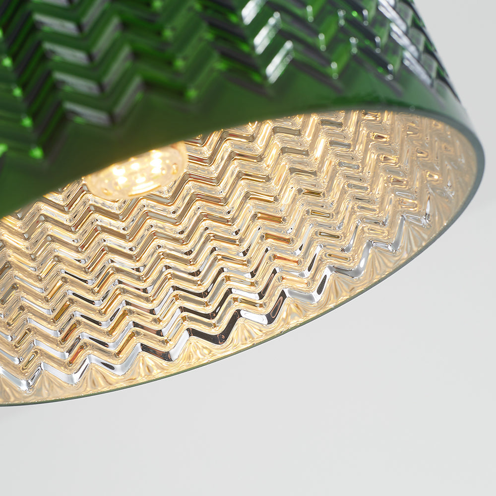 Hailie Moderne Cilinder/Geometrisch LED Plafondlamp Metaal/Glas Donkergroen Slaap/Woon/Eetkamer