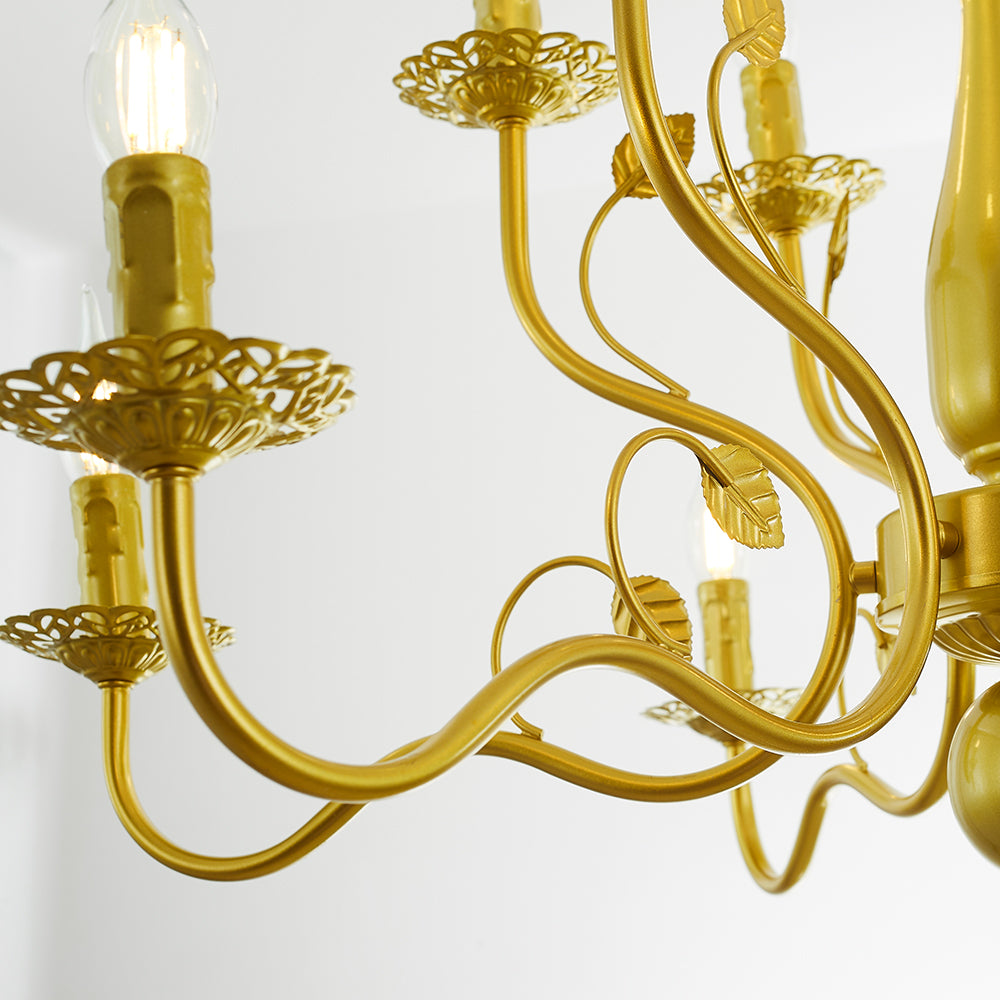 Marilyn Vintage Design LED Kroonluchter Metaal Zwart/Goud Woonkame