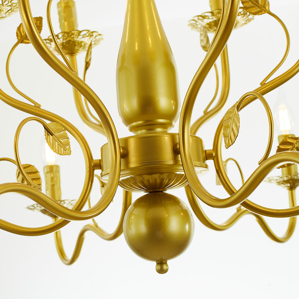 Marilyn Vintage Design LED Kroonluchter Metaal Zwart/Goud Woonkame