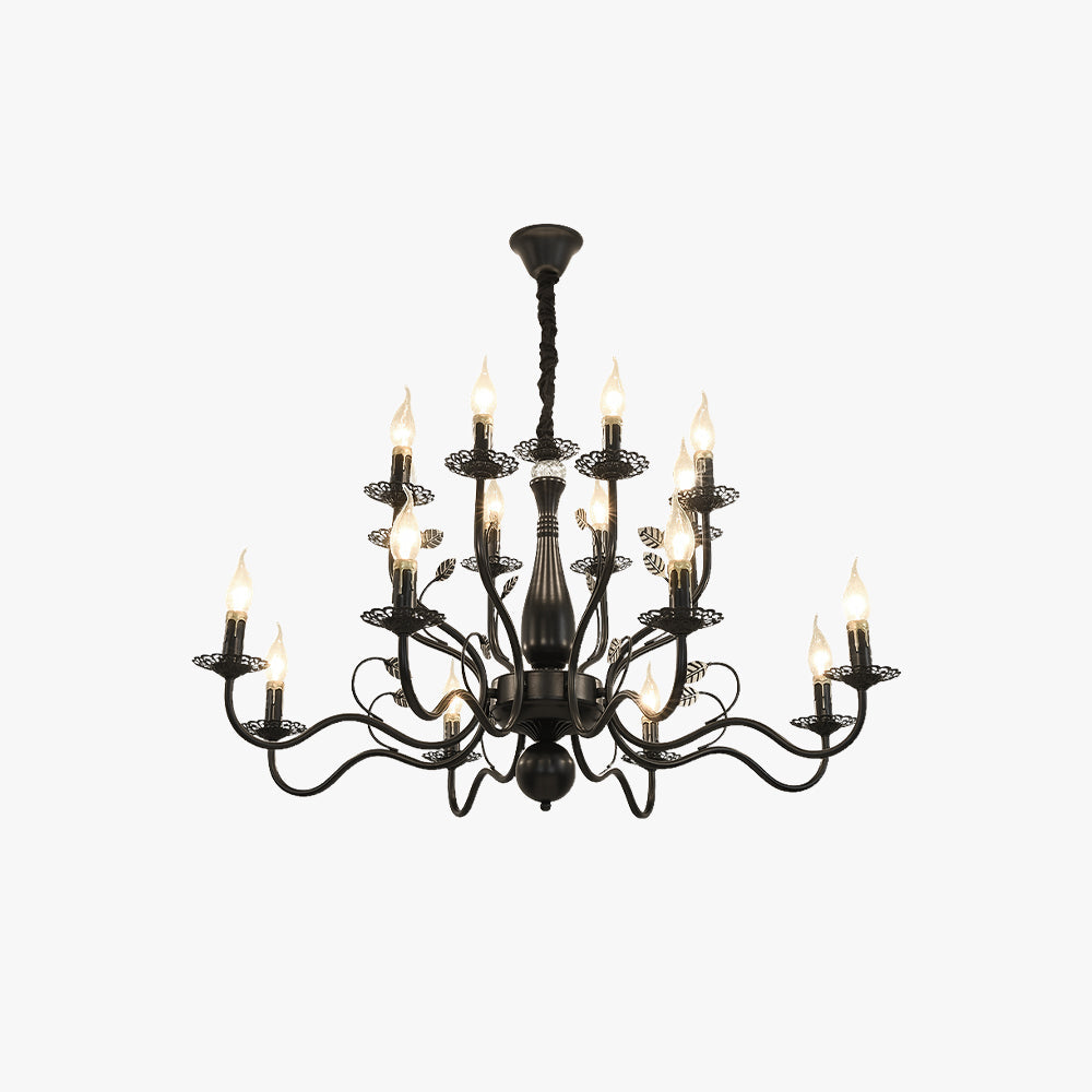 Marilyn Vintage Design LED Kroonluchter Metaal Zwart/Goud Woonkame