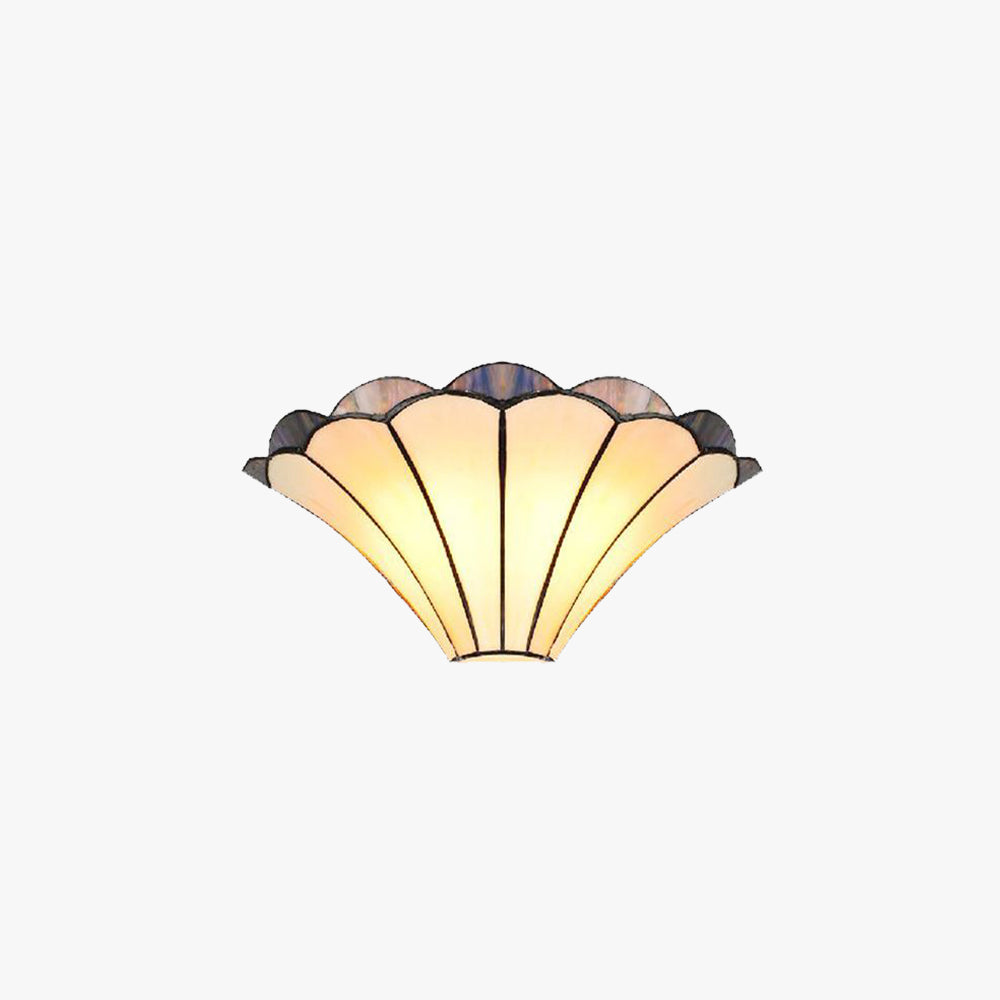 Adrian Decoratieve Glazen LED Wandlamp Met Bloem, Beige, Woonkamer