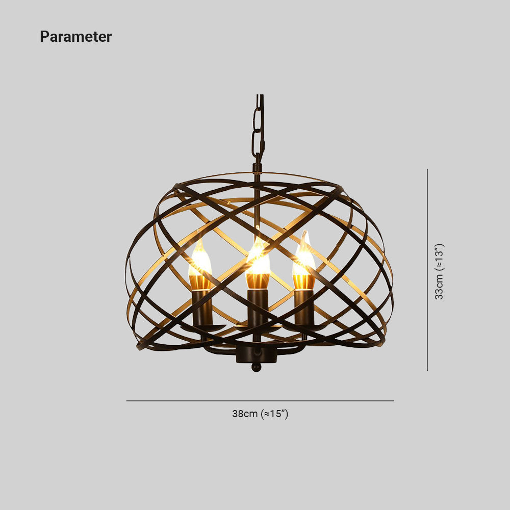 Valerio Vintage Retro Stylish Open Cage Candle Chandelier