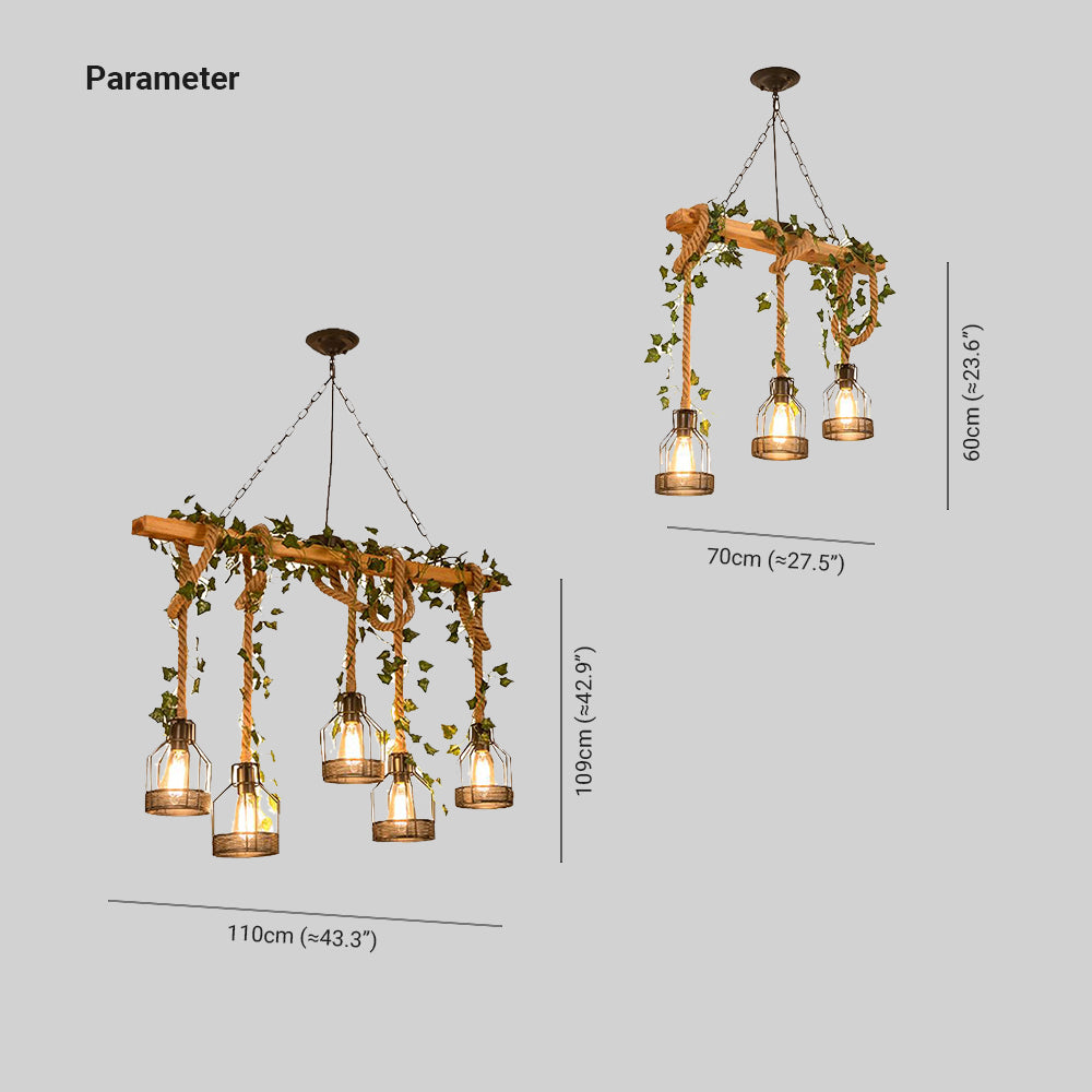 Benedict Caged Vintage Design Houten Balken Boerderij Hanglamp Eetkamer