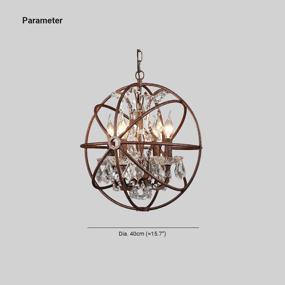 Kristy Vintage Design LED Hanglamp Metaal Kristal Zwart Woonkamer