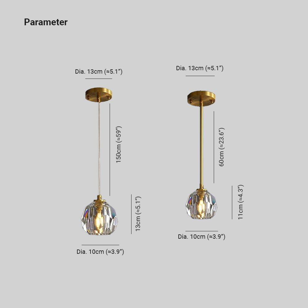 Kristy Vintage Design LED Hanglamp Metaal Glas Slaapkamer Woonkamer