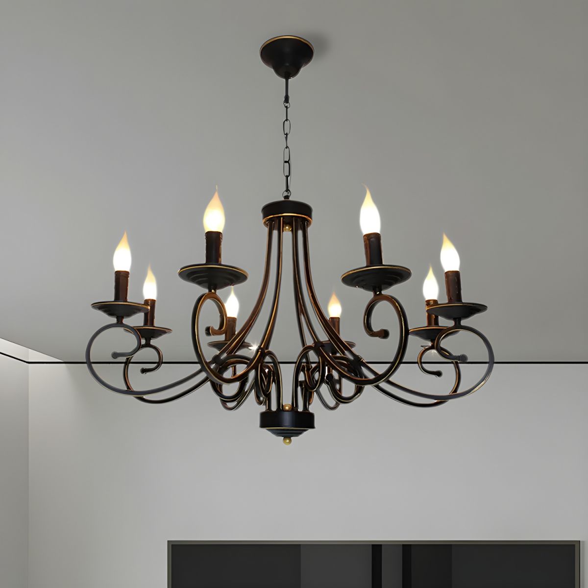 Marilyn Vintage Design LED Kroonluchter Metaal Zwart Woonkamer