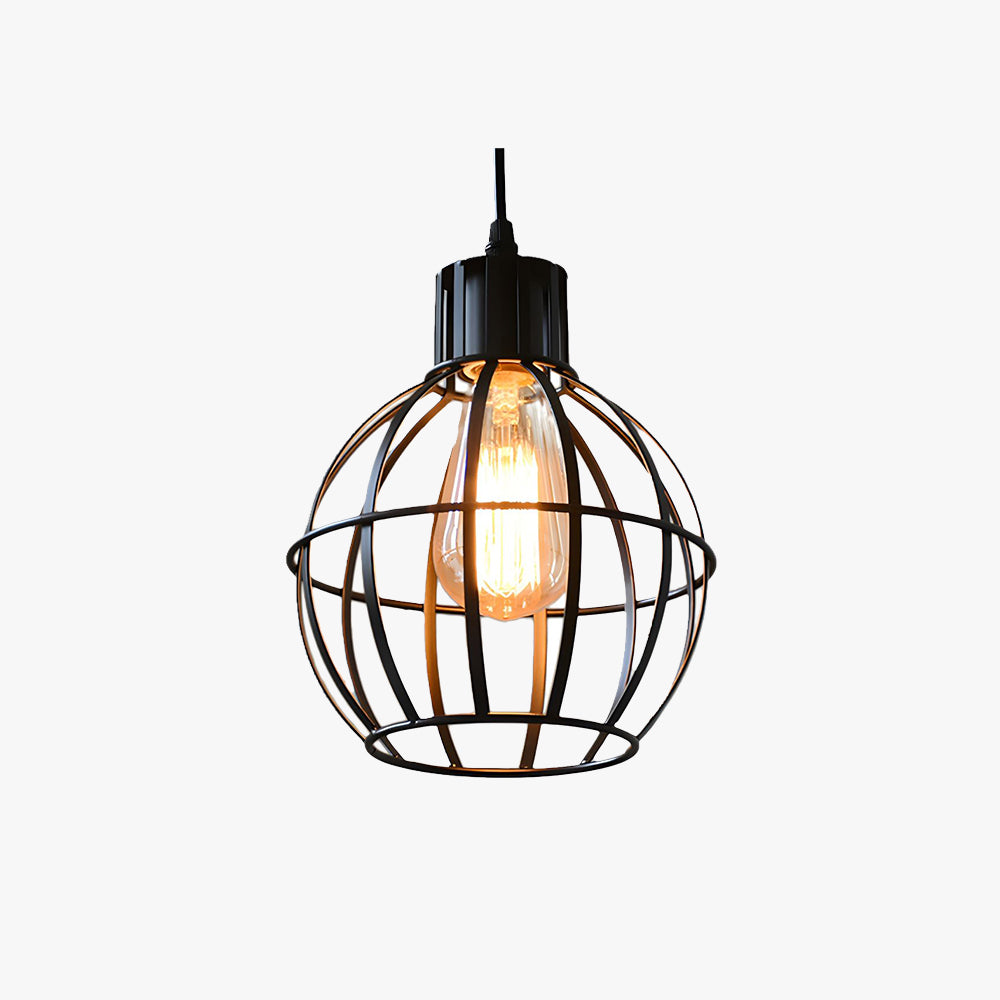 Alessio Industriële Lampenkooi Metalen Hanglamp Woonk/Eetk/Slaapkamer Zwart