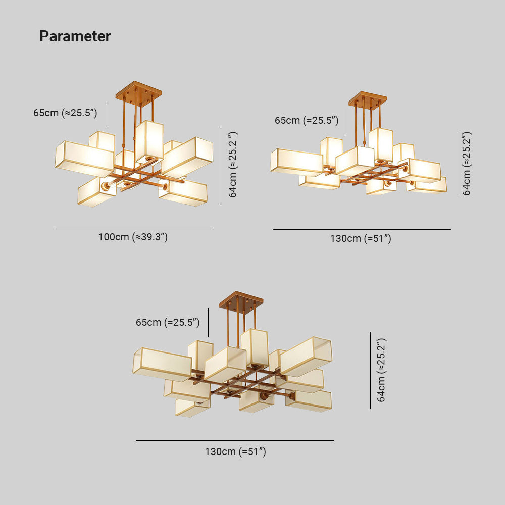 Lacey Retro Vierkant Hanglamp Zwart/Gouden Metaal Slaapkamer