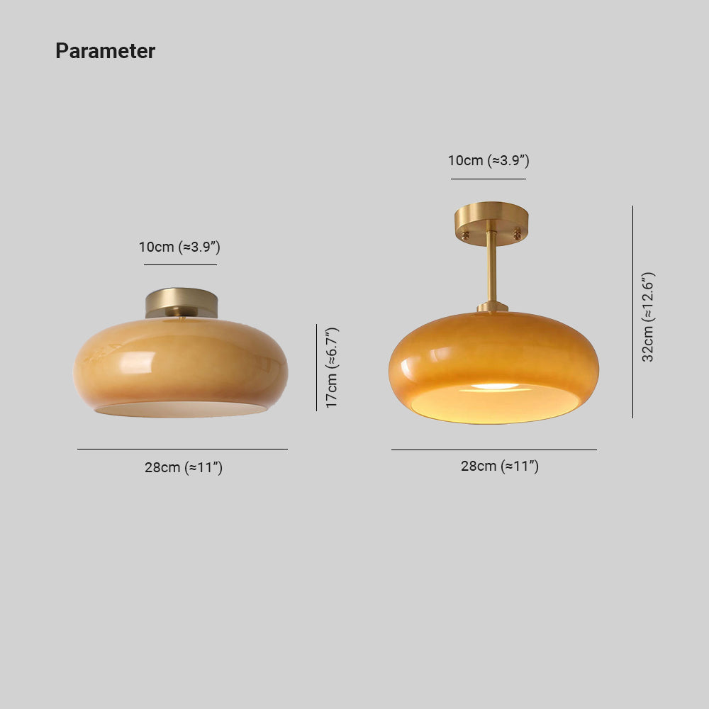 Hailie Moderne LED Plafondlamp Wit/Oranje Woon/Slaapkamer Metaal Glas