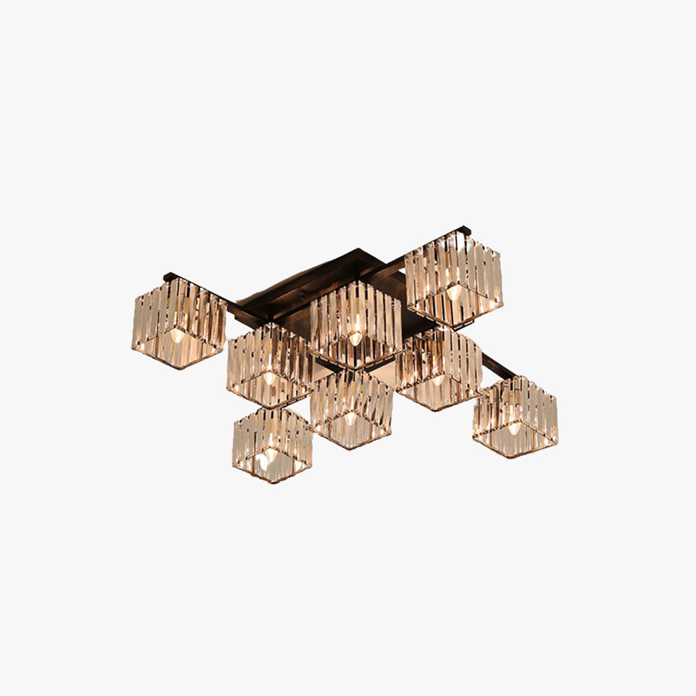 Kristy Moderne LED Plafondlamp Zwart Goud Glas Metaal Slaapkamer Woonkamer