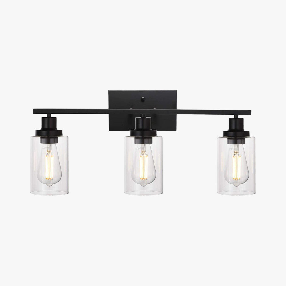 Everett Industriele LED Wandlamp Zwart Metaal Glas Badkamer Binnen